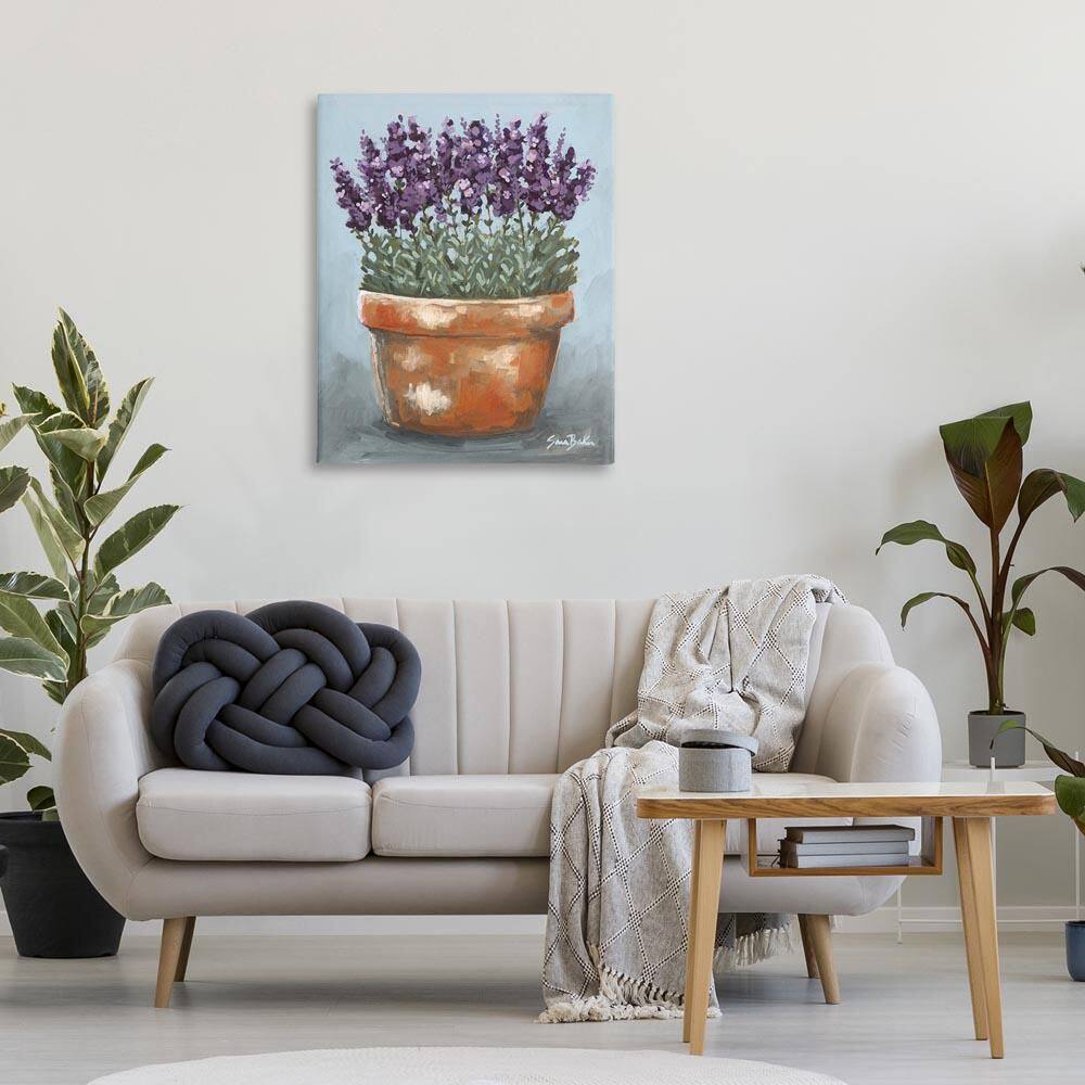 Potted Lavender Herbs by Sara Baker Unframed Nature Graphic Art Print 40 in. x 30 in.
