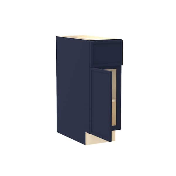 Franklin 15 in. W x 24 in. D x 34.5 in. H Assembled Plywood Base Kitchen Cabinet in Vessel Blue with Soft Close LH