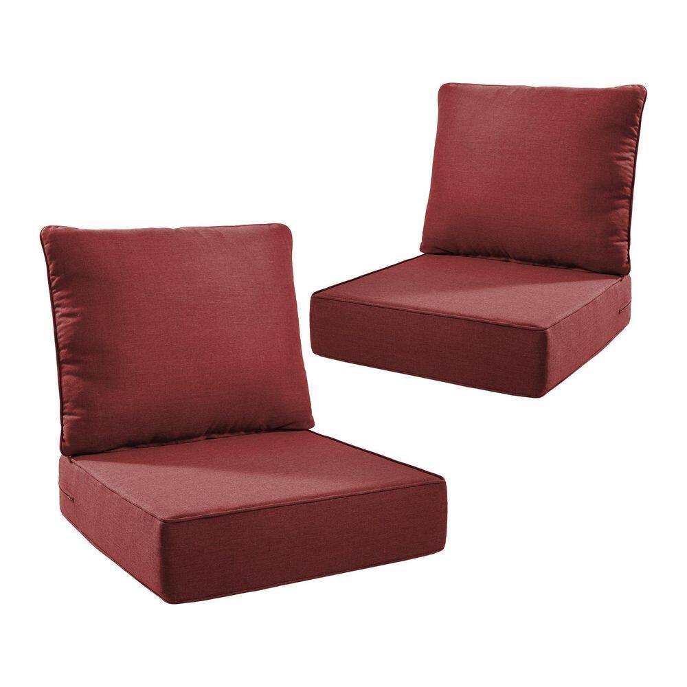 Duraolex 24 in. W x 24 in. D x 6 in. Thick Square 4-Piece Deep Seating Outdoor Lounge Chair Olefin Cushion in Red price history on PriceWatchPro
