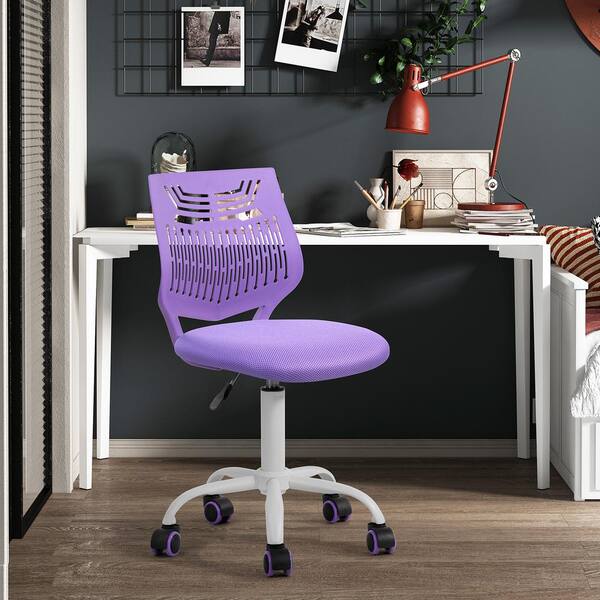 Homy Casa Favors Mesh Swivel Task Chair in Purple with Adjustable Height
