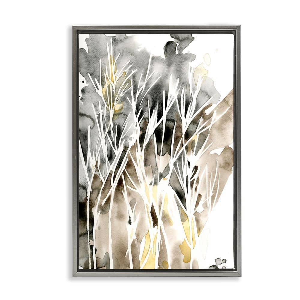 Abstract Sprigs Watercolor by Regina Moore Gray Floater Frame Nature Graphic Art Print 25 in. x 17 in. price history on PriceWatchPro
