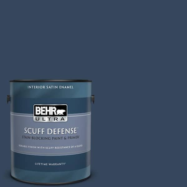 BEHR ULTRA 1 gal. #MQ5-54 Compass Blue Extra Durable Satin Enamel Interior Paint & Primer