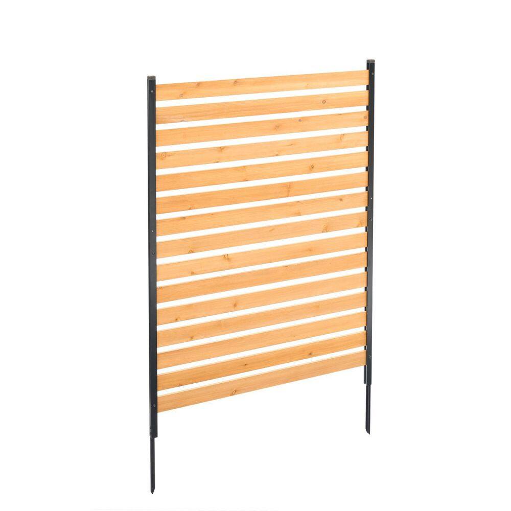 39 in. W x 61 in. H Wood Privacy Fence Panel with Metal Stakes No Dig Slatted AC Unit Enclosure Fence (1-Pack) price history on PriceWatchPro