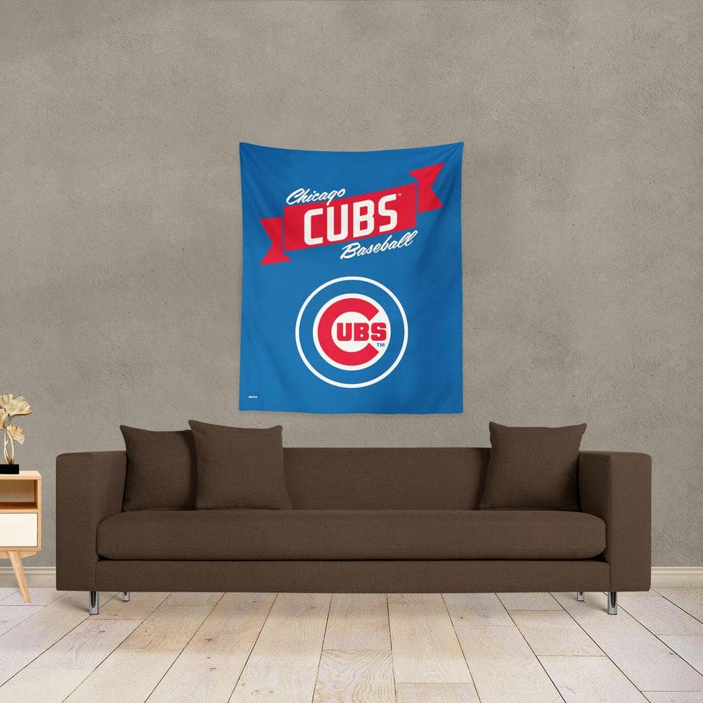 Chicago Cubs Blue and Red Wall Hanging Tapestry, 34 x 40 inches