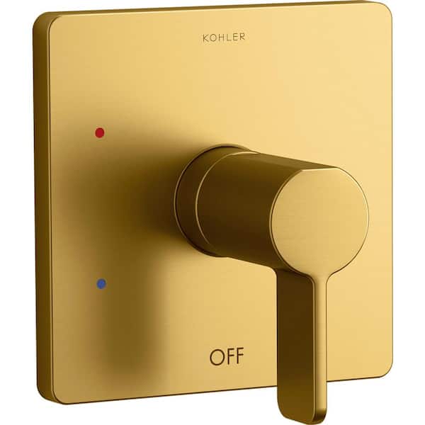 KOHLER Parallel 1-Handle Shower Valve Trim in Vibrant Brushed Moderne Brass (Valve Not Included)