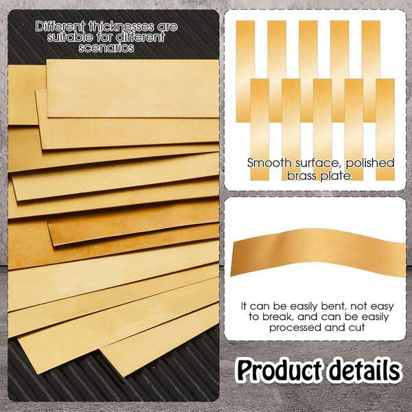 Afoxsos Brass Shim Stock Assortment Metal Shims 0.002 in. 0.004 in
