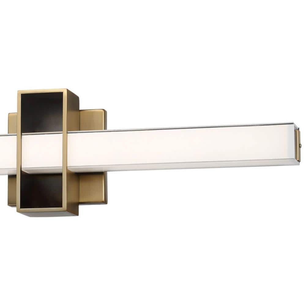 Aged Brass Cylinder Outdoor Wall Light with Frosted Aquarium Glass