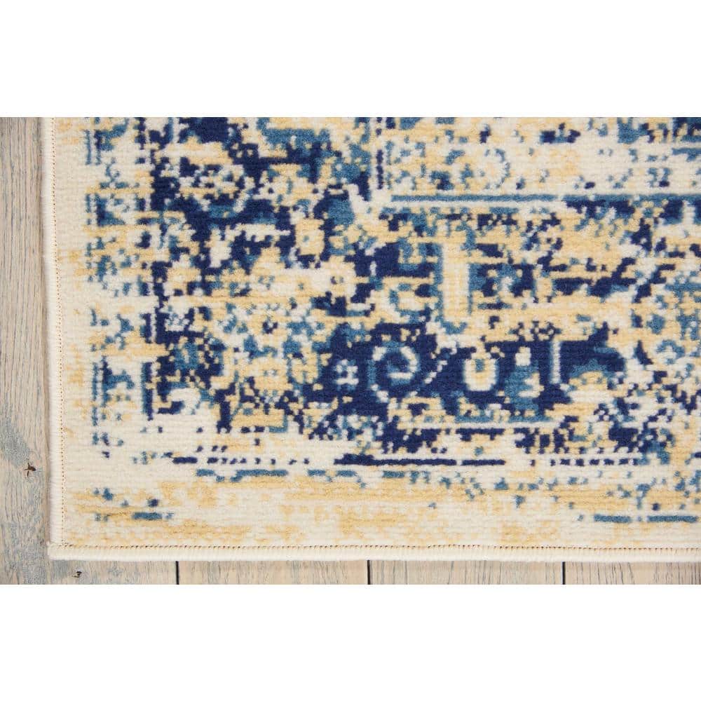 Elegant White Medallion 5' x 7' Tufted Synthetic Area Rug