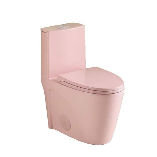 One-Piece 1.1/1.6 GPF Round Dual-Flush Bidet Toilet in Matte Black Soft Close Seat Included, elongated Comfort Height
