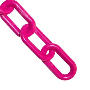 2 in. (#8 in. to 51 mm) x 25 ft. Safety Pink Plastic Chain