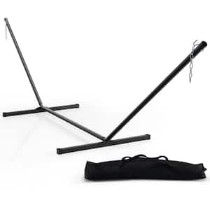12.3 ft. Metal Hammock Stand with Carrying Bag in Black