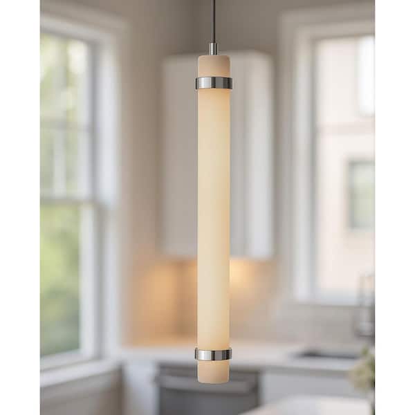 AFX Miami Polished Chrome Pendant Light with Acrylic Shade