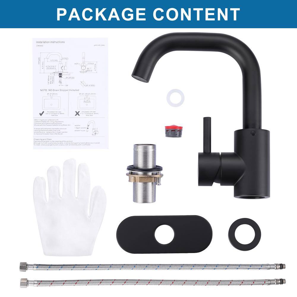 Matte Black Stainless Steel Single Handle Bar Faucet