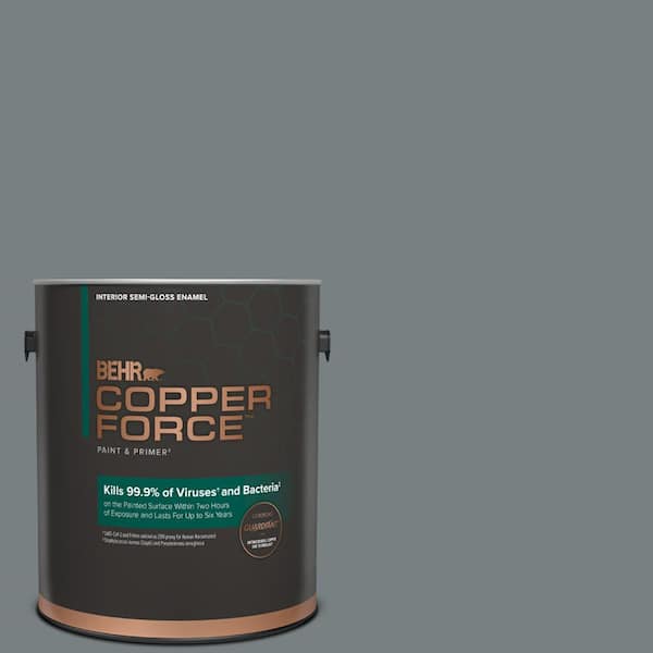 COPPER FORCE 1 gal. #N450-5 Intergalactic Semi-Gloss Enamel Virucidal and Antibacterial Interior Paint & Primer