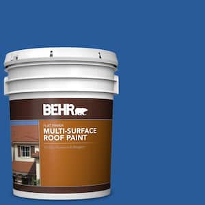 5 gal. #P510-7 Beacon Blue Flat Multi-Surface Exterior Roof Paint