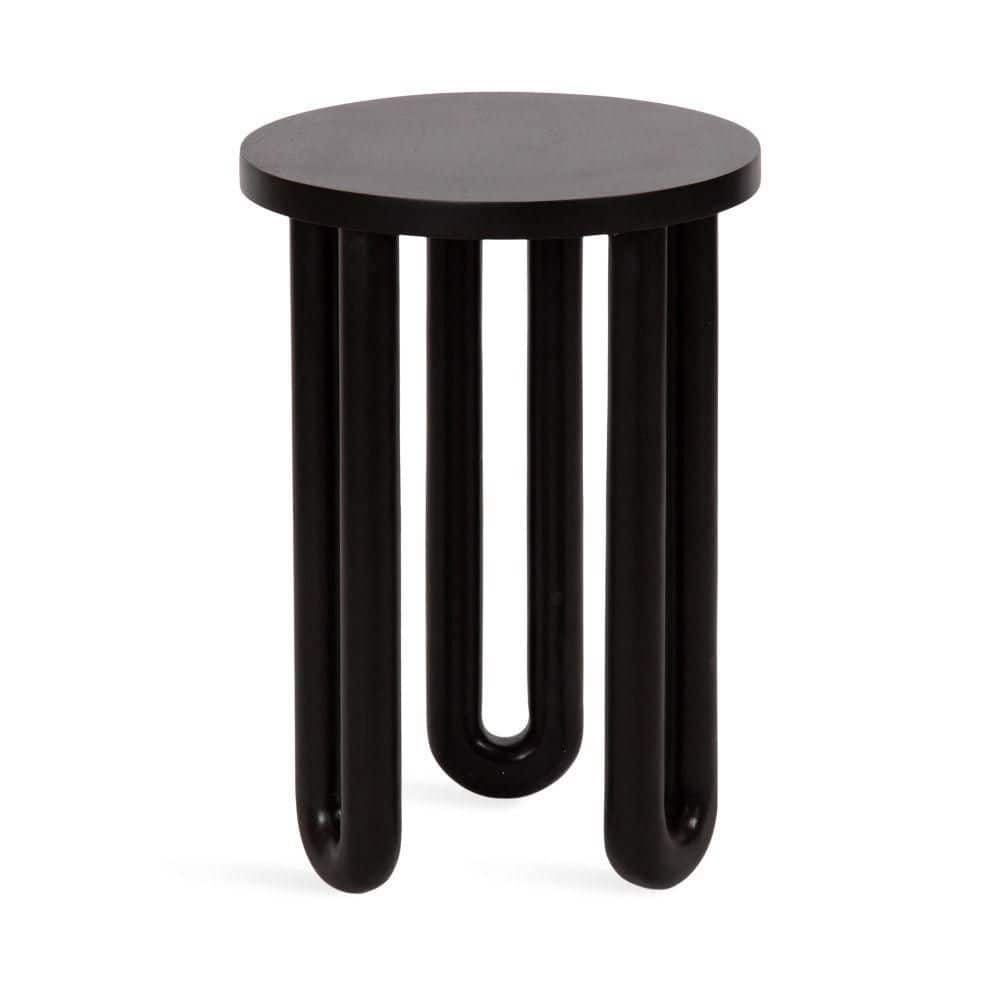 Kenzo 14 in. Black Round Wood End Table price history on PriceWatchPro