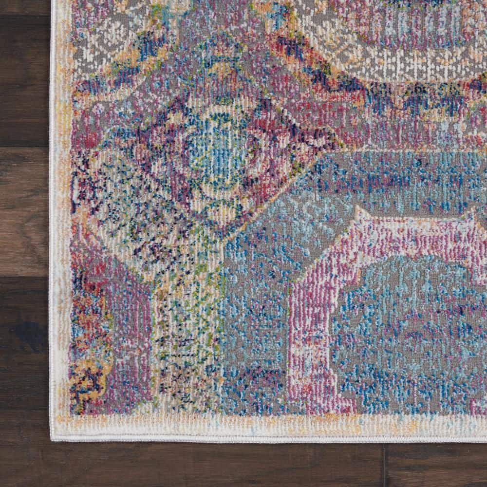 Multicolor Medallion Synthetic 2' x 6' Runner Rug