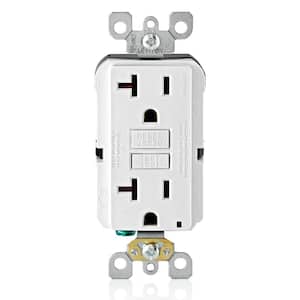 Leviton 20 Amp Industrial Grade Heavy Duty Self Grounding Duplex Outlet,  White R72-05352-0WS - The Home Depot