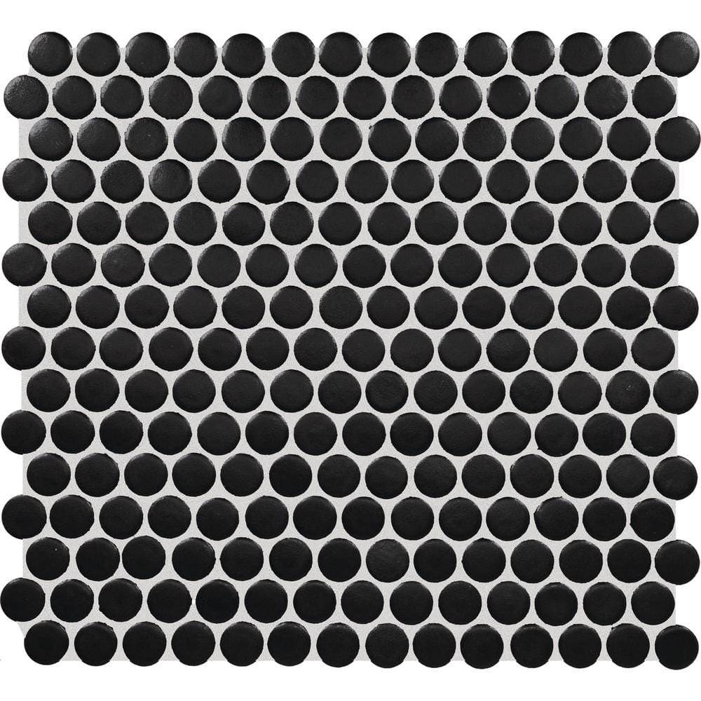 Restore Black 4 in. x 4 in. Glazed Porcelain Penny Round Mosaic Tile Sample price history on PriceWatchPro