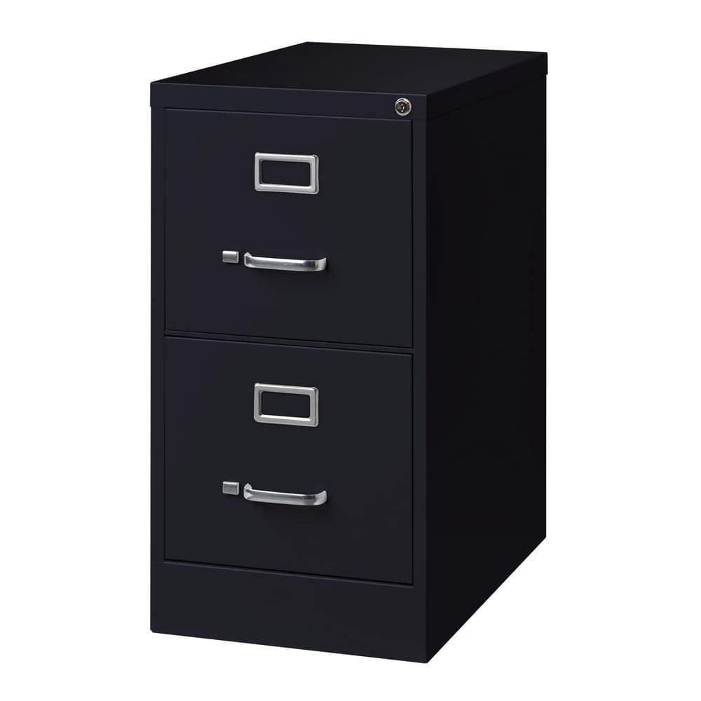 Hirsh 25 in. D 2-Drawer Black Metal Letter Width 15 in. W Vertical File Cabinet Commercial Grade 14410