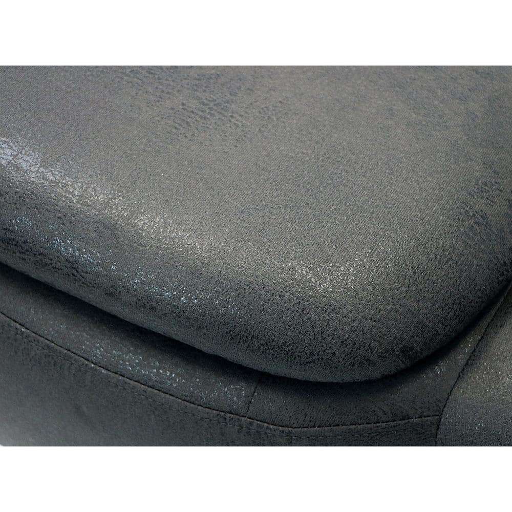 Gray Hippo Animal-Shaped Cotton Storage Ottoman