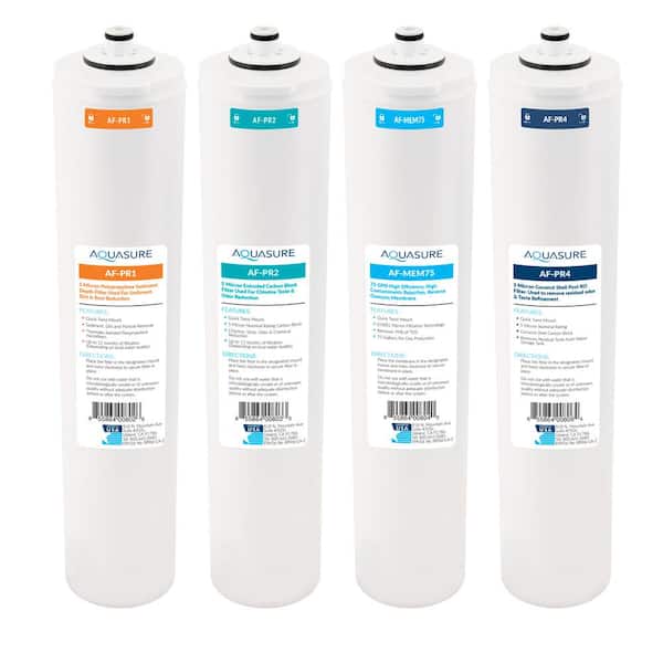 AQUASURE Premier 75 GPD Reverse Osmosis Complete 4 Stages Water Filter Cartridge