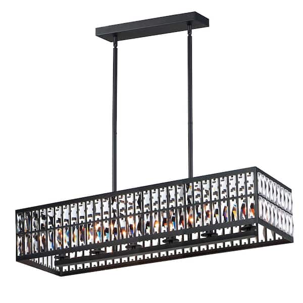 Madeline 6-Light Black Linear Pendant Light