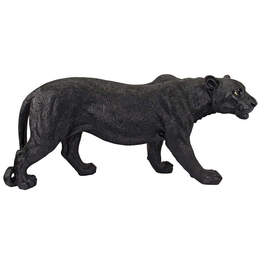 Large Black Resin Panther Garden Statue