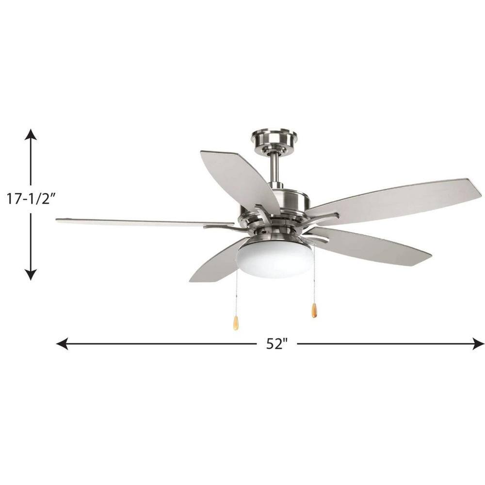 Billows 52" Brushed Nickel Ceiling Fan with LED Light