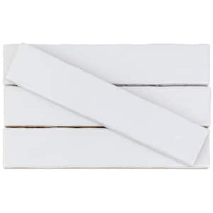 Newport White 2 in. x 10 in. Polished Ceramic Subway Wall Tile Sample