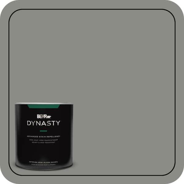 BEHR DYNASTY 1 qt. #N380-5 Naturalist Gray One-Coat Hide Semi-Gloss Enamel Interior Stain-Blocking Paint and Primer
