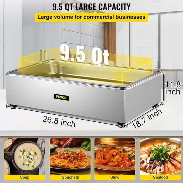 10Qt Catering Insulation Food Soup Warmer Box Stainless Food Pan
