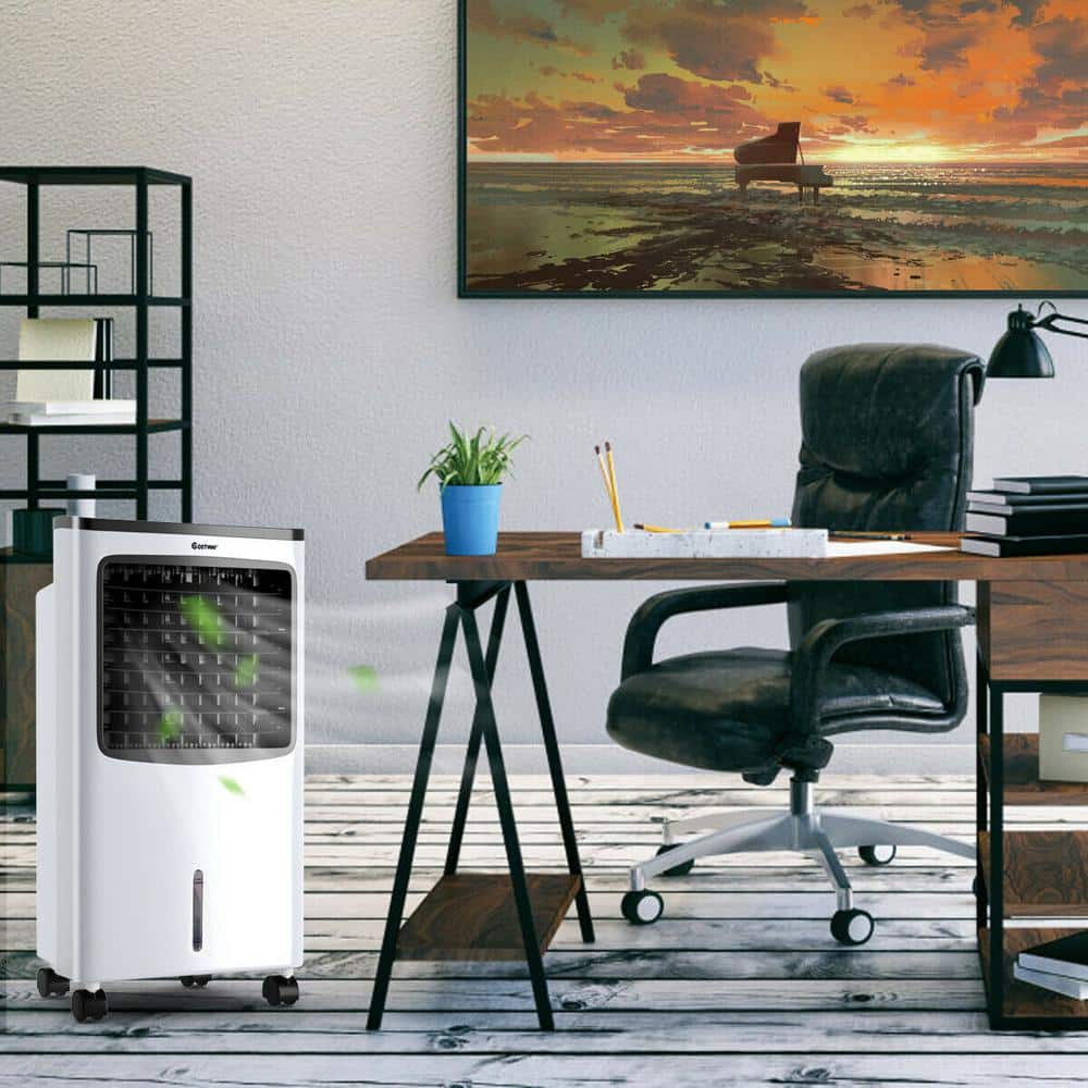 White Portable Tower Air Conditioner with Remote Control