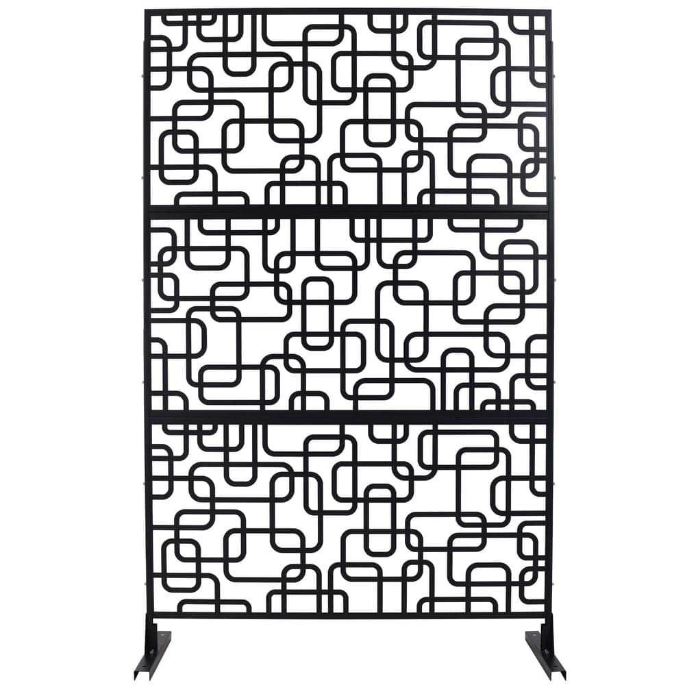 76 in. H x 48 in. W Steel Garden Fence Freestanding Outdoor Privacy Screen in Black price history on PriceWatchPro