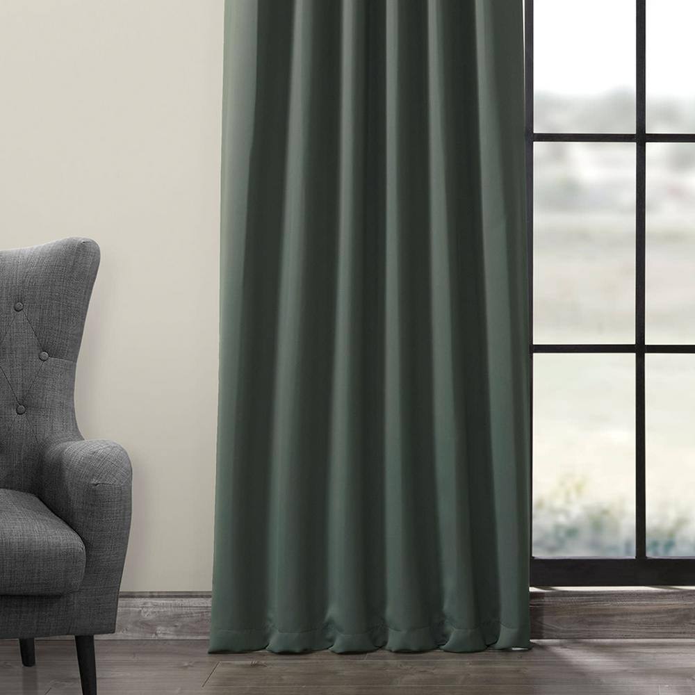 Dark Mallard Polyester Blackout Curtain Panel 50" x 96"