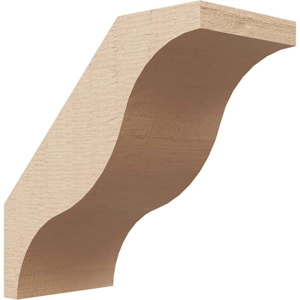 Ekena Millwork 5 in. x 10 in. x 10 in. Funston Rough Cedar Woodgrain Timberthane Polyurethane Knee Brace, Primed