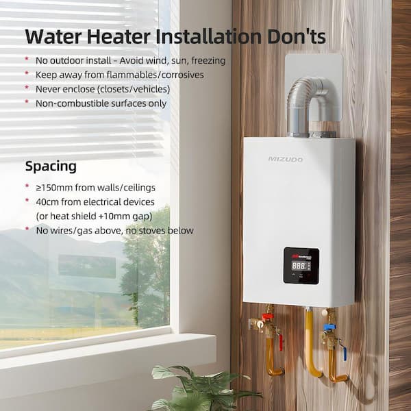 MIZUDO Comfortech Classic Natural Gas Tankless Water Heater 80,000