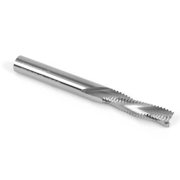 3 Flute Downcut Spiral Rougher End Mill 3/8 in. Dia. 3/8 in. Shank Solid Carbide CNC Router Bit