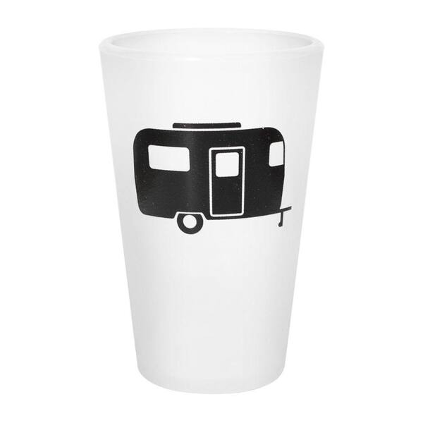 Silipint 16 oz. Silicone Pint Cup in Frosted White with Camper-DISCONTINUED