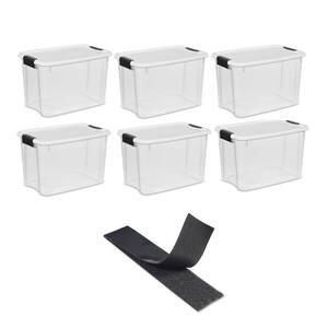30 Qt. Storage with Lid (6-Pack) Bundled with VELCRO Brand Roll