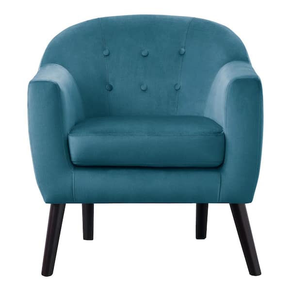 EVERGLADE HOME Waterlyn Blue Velvet Upholstery Tufted Back Accent Chair