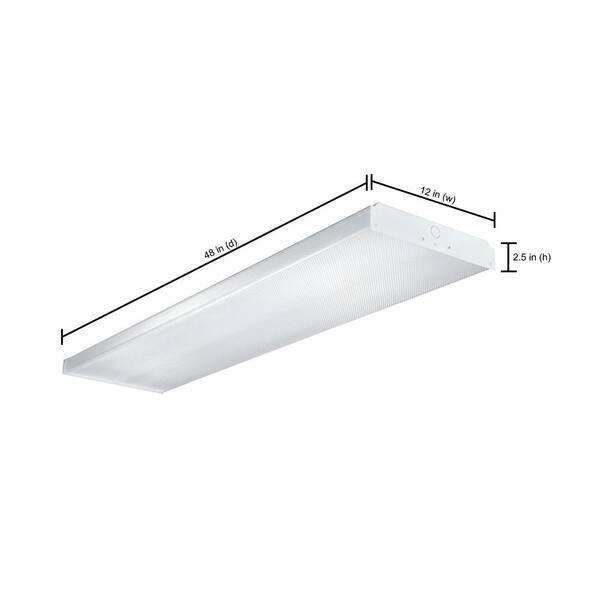32-Watt 4-Light White Fluorescent Wraparound Flushmount Ceiling Light Fixture 32-Watt 4-Light White Fluorescent Wraparound Flushmount Ceiling Light Fixture