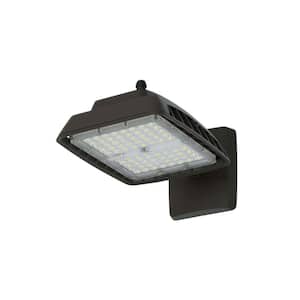 600W Equivalent Integrated LED Bronze Outdoor Commercial Wall Mount Area Light, 8500 Lumens, 4000K, Dusk-to-Dawn