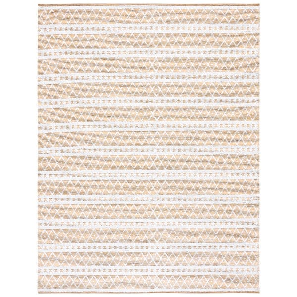 Natura 8 ft. x 10 ft. Gold/Black Diamond Striped Area Rug