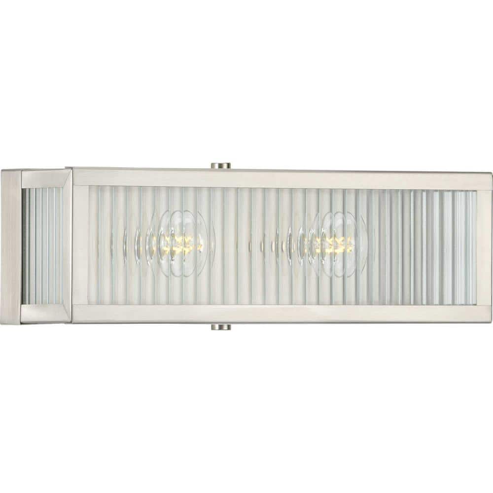 Dwyer Collection 2-Light Stainless Steel Clear Ribbed Glass Farmhouse Bath Vanity Light price history on PriceWatchPro