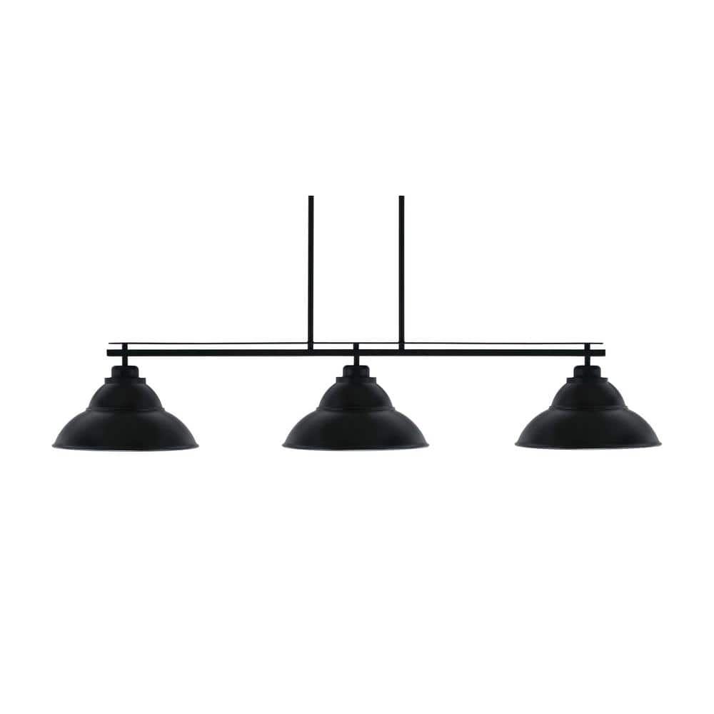 Monroe 3 Lightr, Round Fitter, Matte Black Finish, Billiard-Light 13 in. Ma