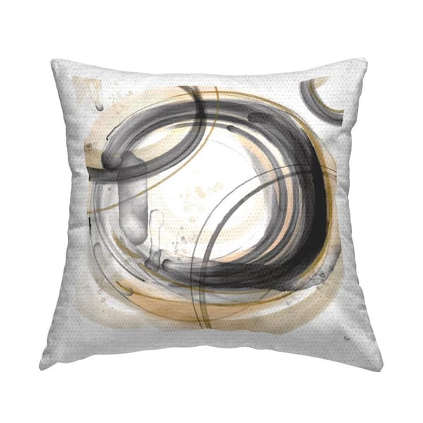 Aligned Circles Abstraction Outdoor Printed Throw Pillow by Nan