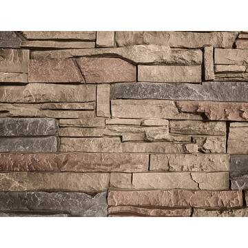 Stacked Stone Desert Sunrise 12 in. x 42 in. Composite Faux Stone Siding Panel
