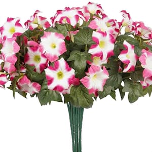 15.7 in. White Indoor/Outdoor Artificial Hydrangea Flower Bundles