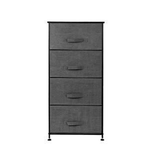 11.87 in. W x 37.5 in. H Gray 4-Drawer Fabric Storage Chest with Gray Drawers